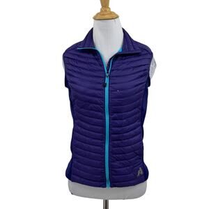 Eddie Bauer Vest Women XS Extra Small Violet First Ascent 800 Down Filled Zip Up